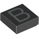 LEGO Tile 1 x 1 with "B" with Groove (11532 / 13407)